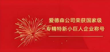 喜訊！愛德森公司榮獲國家級專精特新“小巨人”企業(yè)稱號